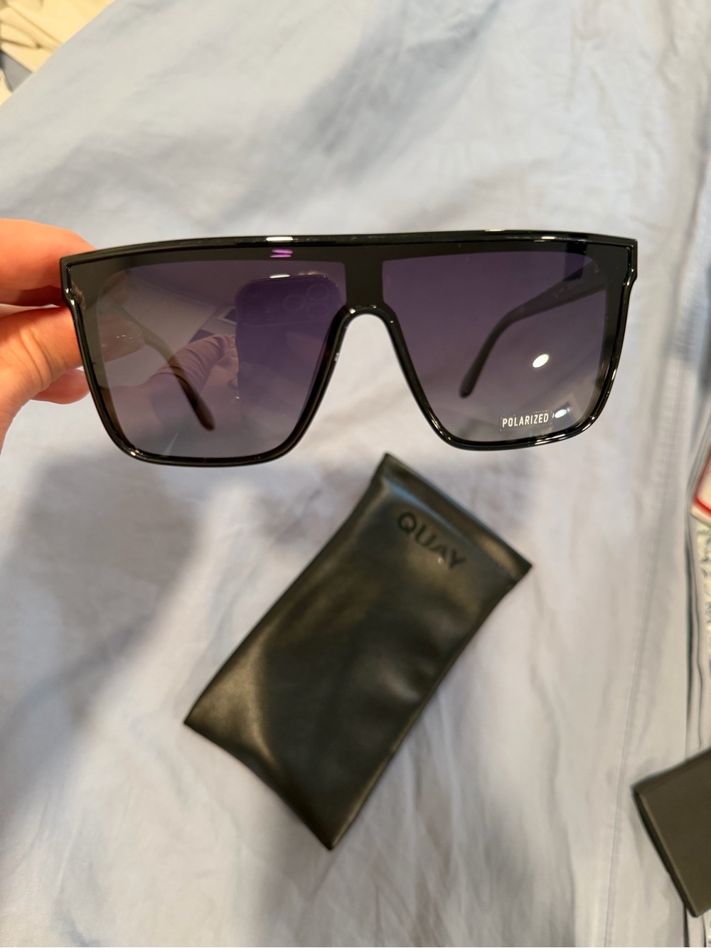 QUAY Oversized Shield Sunglasses with Purple Gradient Lenses - Picture 5 of 5